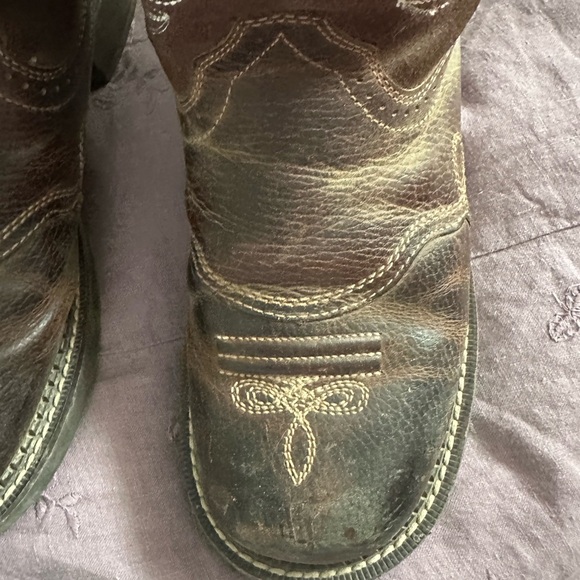 Ariat Fatbaby Brown Leather Cowboy Boots - Picture 2 of 6